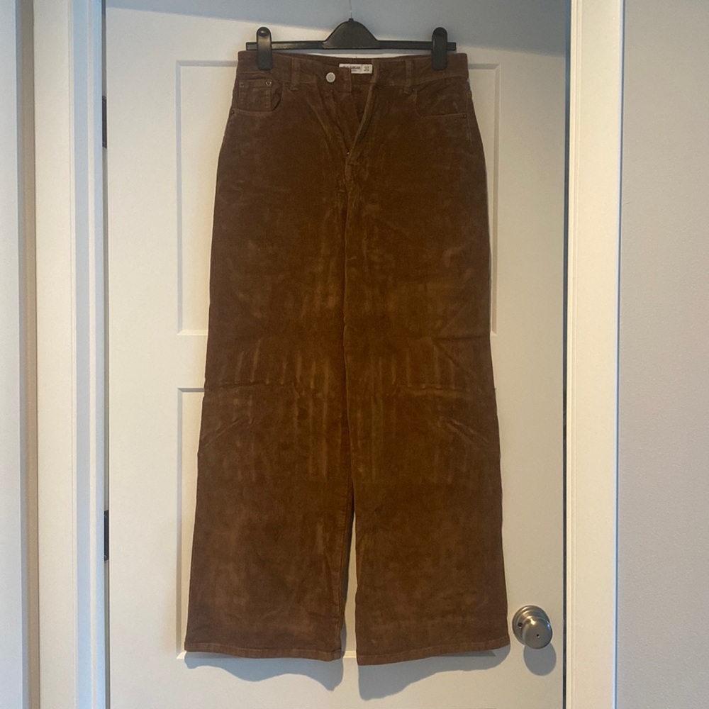 Pull&Bear Brown Wide Leg Corduroy Pants
